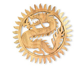 Závěsná dřevěná dekorace Drak světlá - 30 cm