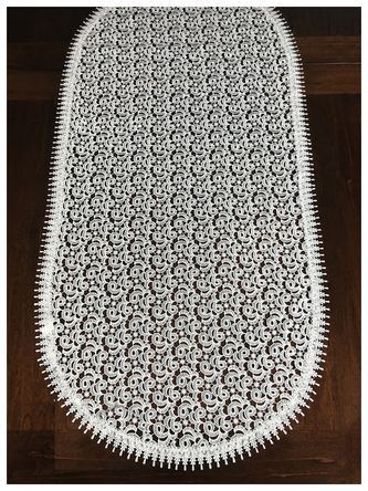 Krajkový běhoun oválný TANIA bílá 50x100 cm MyBestHome