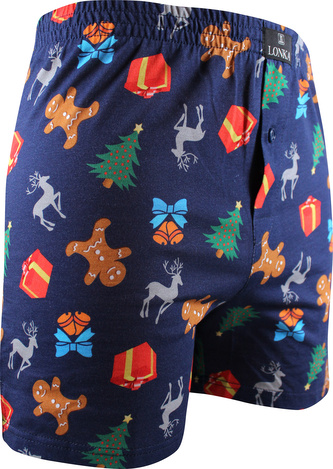 Lonka® trenýrky Karlos IMAGE vánoce tm.modrá XXL 1 ks