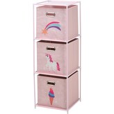 HOMESTYLING Skříňka se 3 boxy dětská růžová KO-C80653190