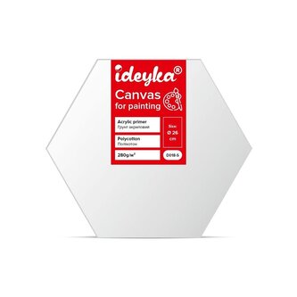 Płótno malarskie na blejtramie sześciokątnym 26cm Płótno malarskie na blejtramie sześciokątnym 26cm