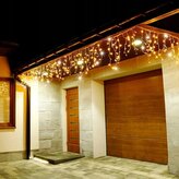 LED krápníky 14,5m, 300LED, časovač, IP44, teplá bílá + záblesky