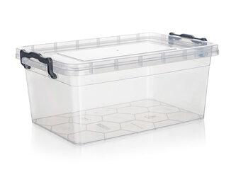 box úložný GEMA 9l, 36,5x24,5x15,5cm, víko, klip, PH ŠE/TRA