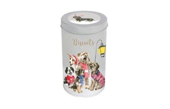 Kulatá plechová dóza Wrendale Designs O Holy Night - Pejsci