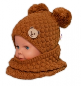 Pletený nákrčník/komínek  - hnědý; univerzální