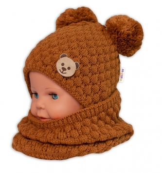 Pletený nákrčník/komínek  - hnědý; univerzální