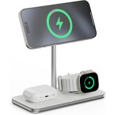 LINQ 3in1 Qi2 Wireless Charging Stand MagSafe nabíječka stříbrná/bílá