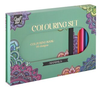 Omalovánková kniha s pastelkami - mandala