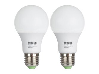 Žárovka LED A60 E27  7W bílá teplá duopack RETLUX