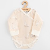 Kojenecké bavlněné celorozepínací body s dlouhým rukávem New Baby Husičky - velikost 50