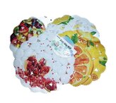 podložka - vložka d27cm, protiskluz. OVOCE, 6DEK., plast