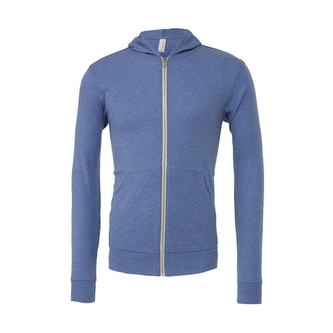 Mikina Bella Triblend Full-Zip Lightweight - modrá, M