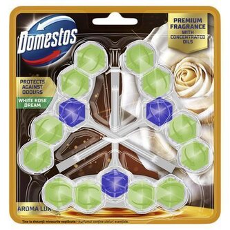 WC blok "Aroma Lux", bílá růže a olej z čajovníku, 3x 50 g, DOMESTOS 64389422