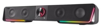 Reproduktor "GRAVITY RGB Stereo Soundbar", černá, 12W, 2x 3,5 mm jack + USB-A, SPEEDLINK SL-830200-B
