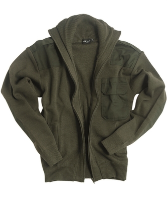 Svetr na zip s kapsou Mil-Tec Cardigan - olivový, 48