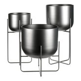 Stojan - kovový, kulatý, stříbrno-šedý, cena za sadu 3 ks