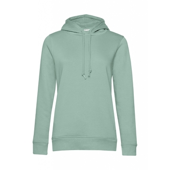 Mikina dámská B&C Organic Inspire Hooded - šedá-zelená, L