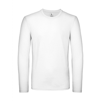 Triko s dlouhým rukávem B&C LSL - bílé, XL