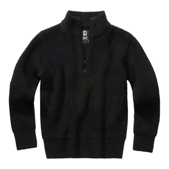 Svetr dětský Brandit Kids Marine Troyer Pullover - černý, 146/152