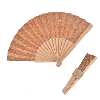 Vějíř korek/dřevo 23 cm