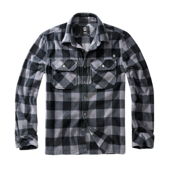 Košile Brandit Jeff Fleece - šedá-černá, XXL Košile Brandit Jeff Fleece - šedá-černá, XXL