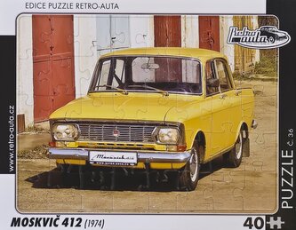 RETRO-AUTA Puzzle č.36 Moskvič 412 (1974) 40 dílků