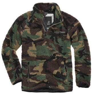 Bunda fleecová Brandit Teddyfleece Troyer - woodland, XXL Bunda fleecová Brandit Teddyfleece Troyer - woodland, XXL