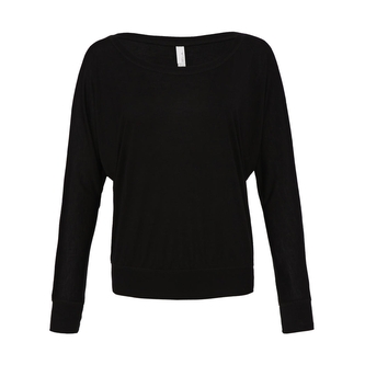 Tričko Bella Flowy Long Sleeve - černé, S