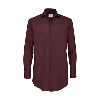 Košile pánská B&C Elastane s dlouhým rukávem - fialová, 3XL