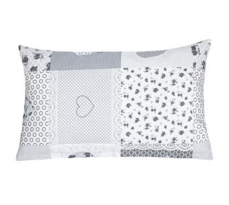 Povláček bavlna - Srdce šedá - 50x70cm na zip ( pouze povlak ) Povláček bavlna - Srdce šedá - 50x70cm na zip ( pouze povlak )