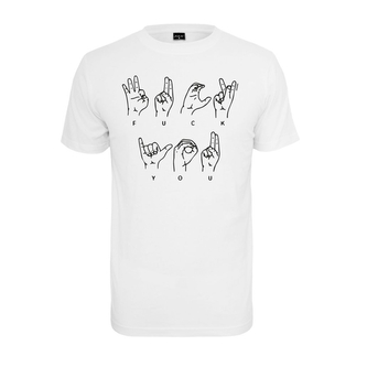 Triko Mister Tee Fuck You Sign - bílé, L