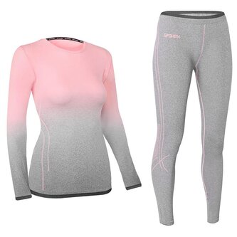 Spokey FLORA SET Dámské termoprádlo, růžovo-šedé, vel. L/XL