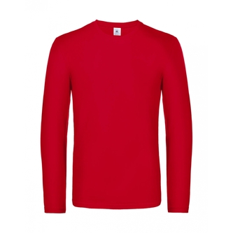 Triko s dlouhým rukávem B&C LSL Ultra - červené, XL