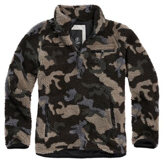 Bunda fleecová Brandit Teddyfleece Troyer - darkcamo, XL