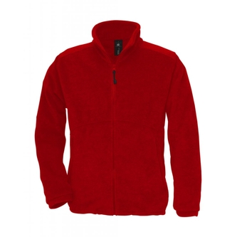 Fleecová mikina B&C Outdoor Full Zip - červená, S