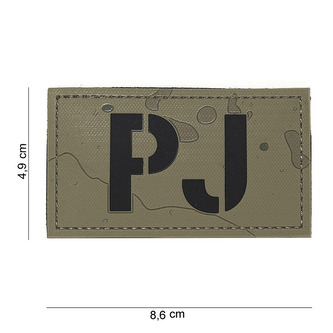 Gumová nášivka 101 Inc nápis PJ - coyote