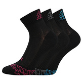 Ponožky dámské se síťkou na nártu Voxx Evok 3 páry - černé, 39-42