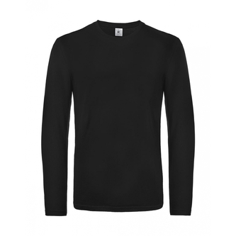 Triko s dlouhým rukávem B&C LSL Ultra - černé, 4XL