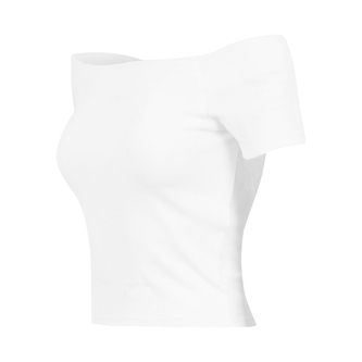 Tílko dámské Urban Classics Off Shoulder Rib - bílé, XL