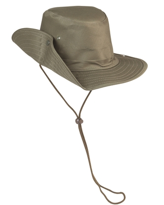Klobouk Bush - olivový, S