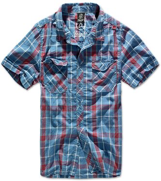 Košile pánská Brandit Roadstar 1/2 - modrá-červená, 3XL