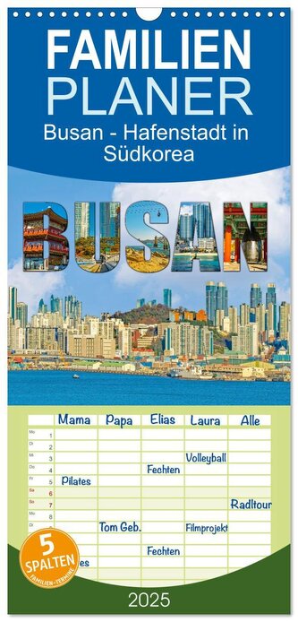Familienplaner 2025 - Busan - Hafenstadt in Südkorea mit 5 Spalten (Wandkalender, 21 x 45 cm) CALVENDO