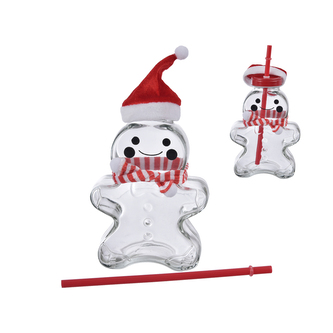 Perníček sklo s brčkem 425 ml 12x7x22 cm