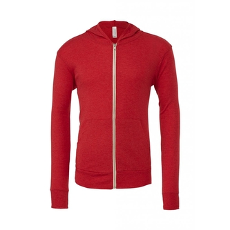 Mikina Bella Triblend Full-Zip Lightweight - červená, L