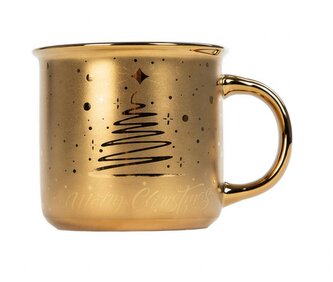 Vánoční hrnek | ARAN | zlatý zimní motiv | 713026