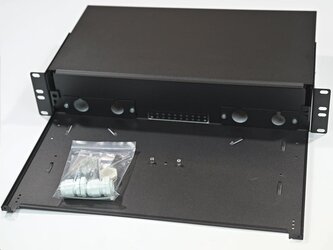 Optická vana výsuvná 2U, modulární bez čela, černá