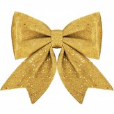 Vánoční mašle s flitry 30x27,5cm zlatá, vánoční dekorace