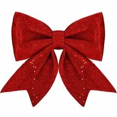 Vánoční mašle s flitry 30x27,5cm červená, vánoční dekorace