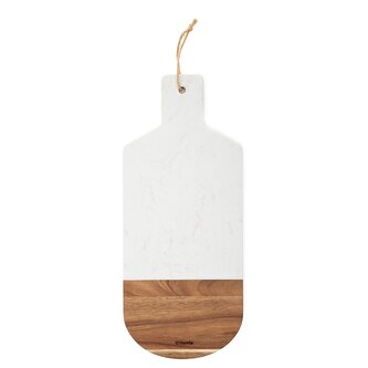Servírovací prkénko | MARBLE | dřevo+mramor dekorativní bílá | 40x17 cm | 849171