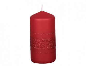Svíčka FENIX VÁLEC vánoční metalická matná d6x9cm